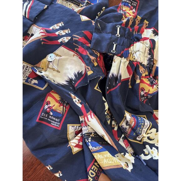 JH Collectibles VTG Silk Pants 22W Wide Leg High Waist Cruise Nautical Whimsical - Picture 4 of 8